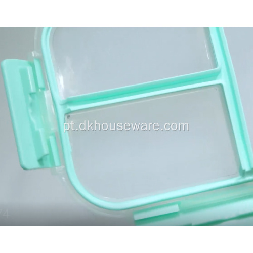 Recipientes de vidro com compartimentos completos para alimentos com tampa hermética